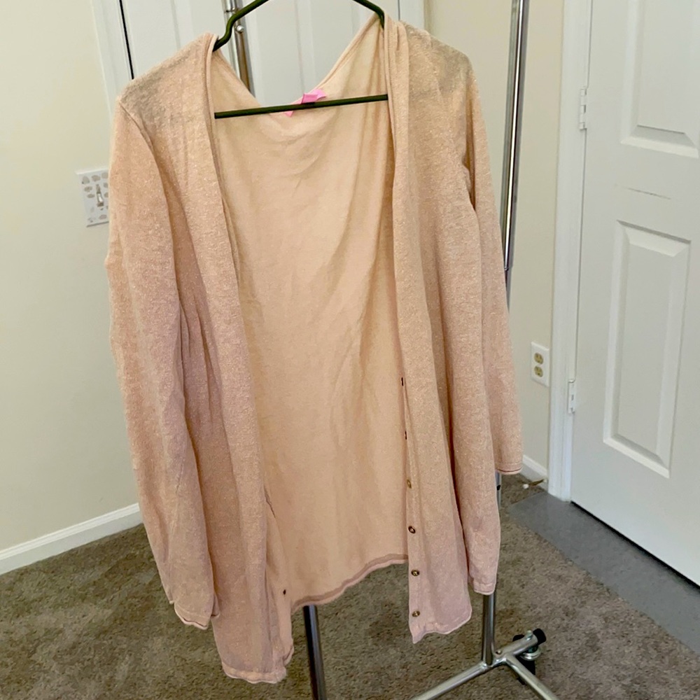 Lilly Pulitzer cardigan size xl gold shimmer